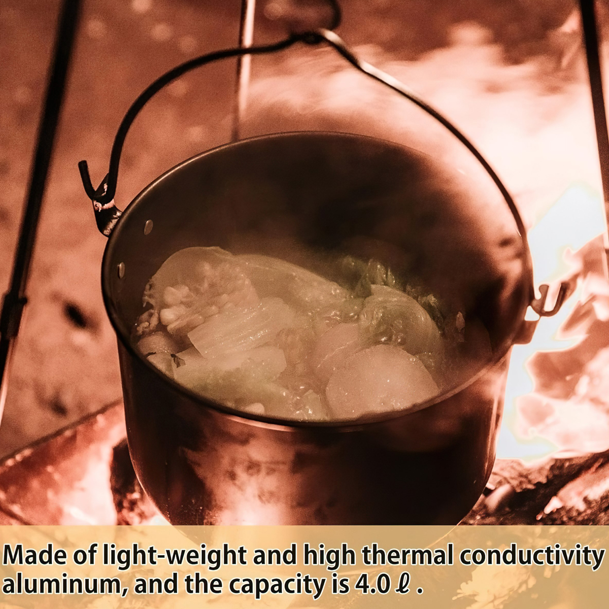 Campingmoon MC-230 (4 Lít) Nồi Treo Bằng Nhôm Dã Ngoại