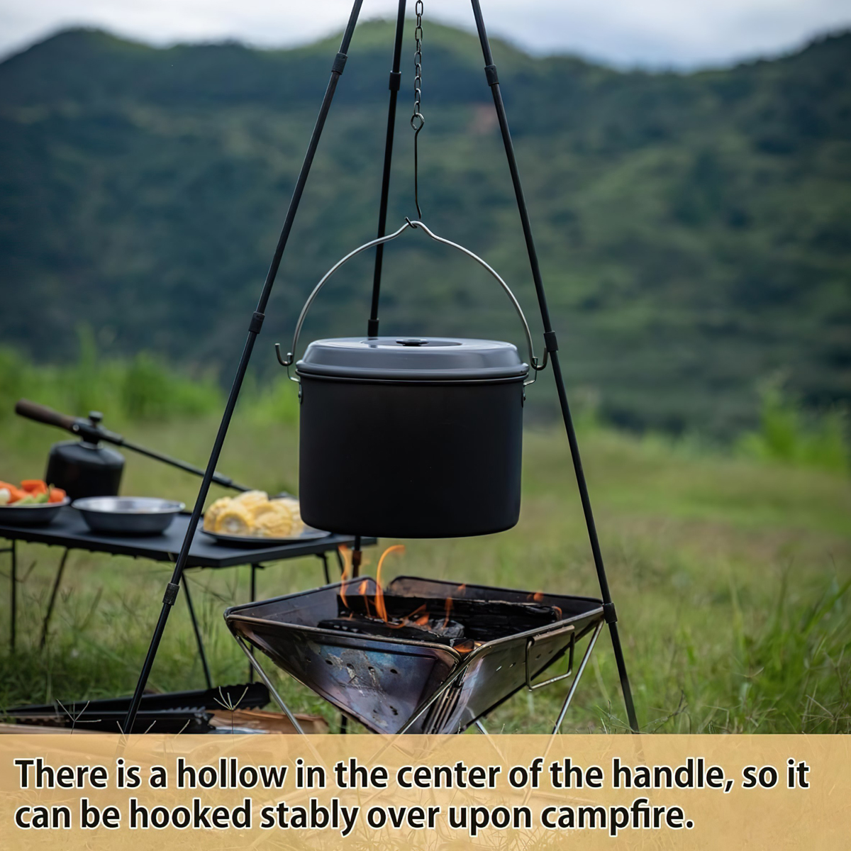 Campingmoon MC-255 (5.5 Lít) Nồi Treo Bằng Nhôm Dã Ngoại