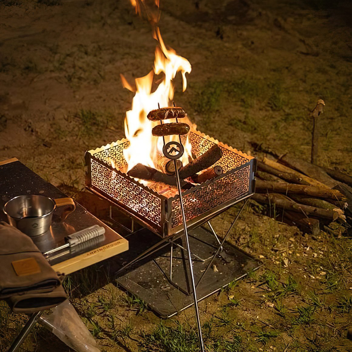 Campingmoon MK-4 Bộ Xiên Nướng BBQ (Bộ 04 Cái)