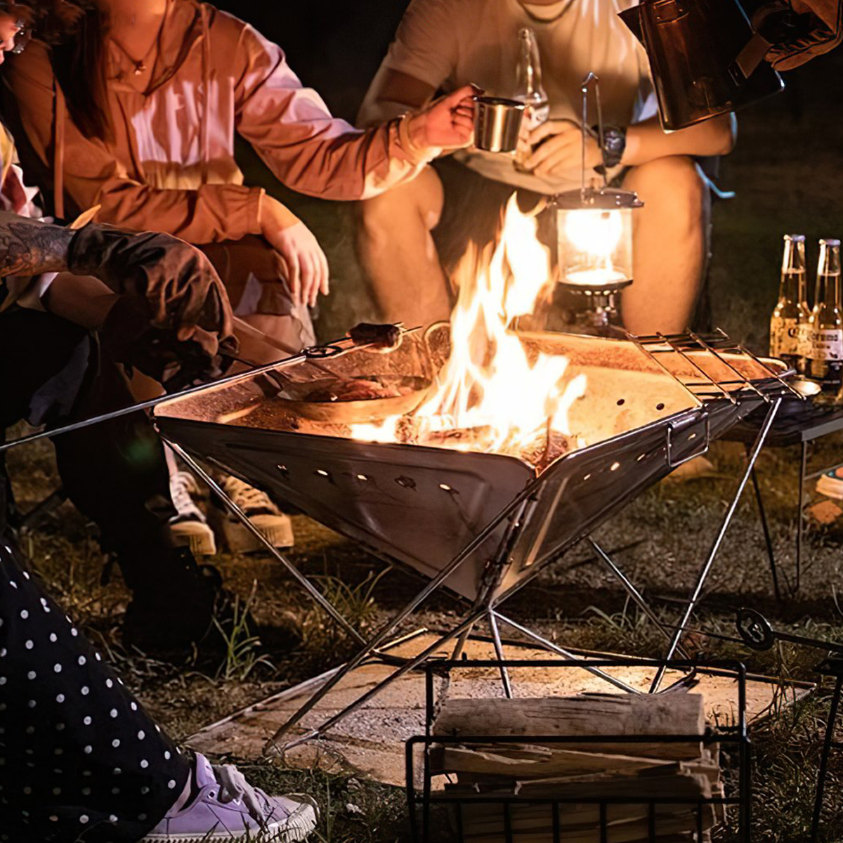 Campingmoon MK-4 Bộ Xiên Nướng BBQ (Bộ 04 Cái)