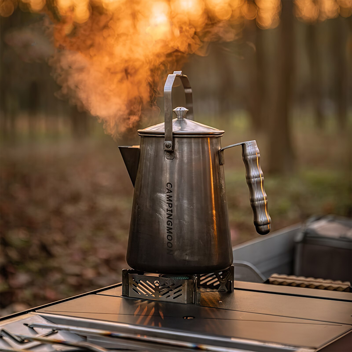 Campingmoon SW-6 BKSW-6 Ấm Đun Nước Bằng Thép Không Gỉ (1,5 Lít)