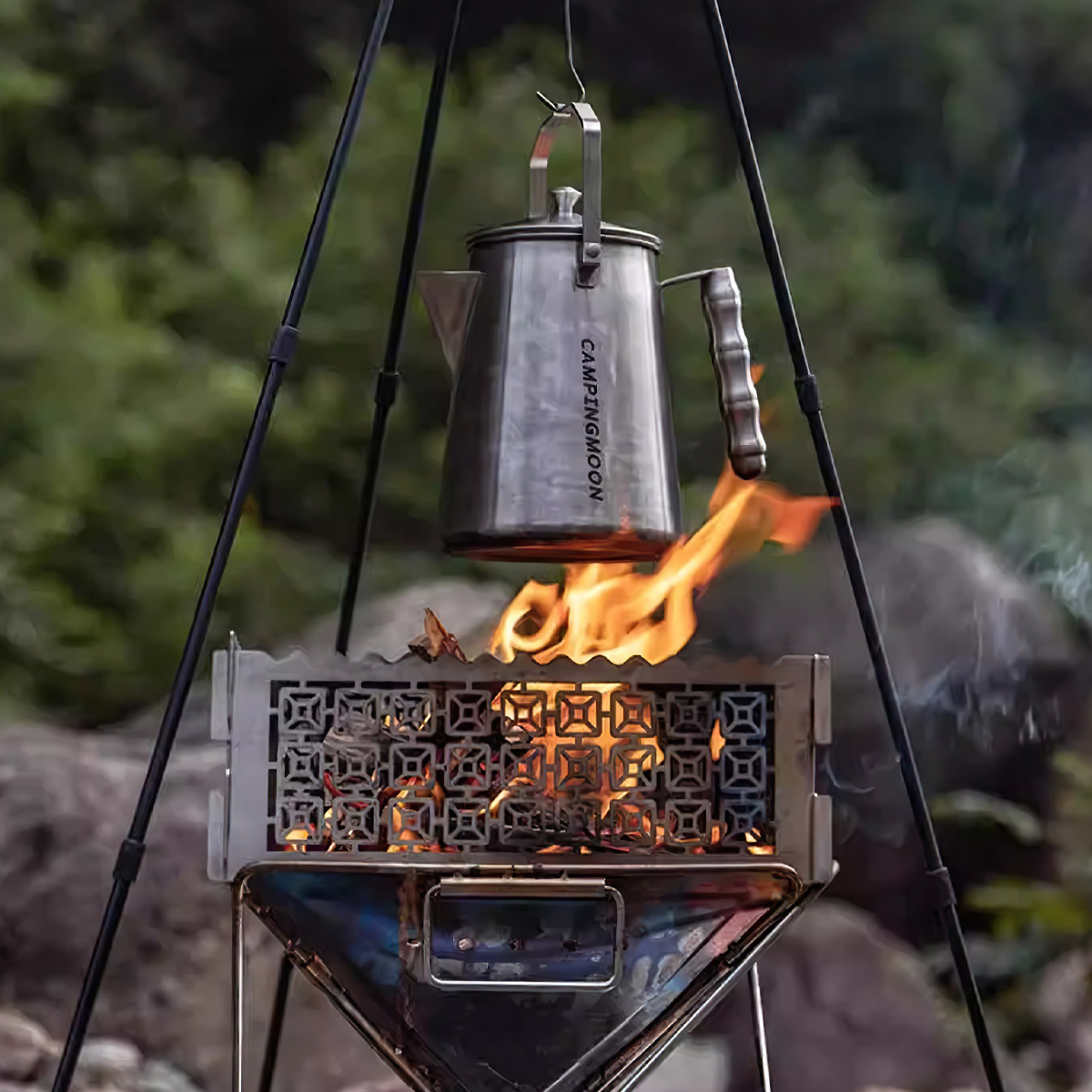 Campingmoon SW-6 BKSW-6 Ấm Đun Nước Bằng Thép Không Gỉ (1,5 Lít)