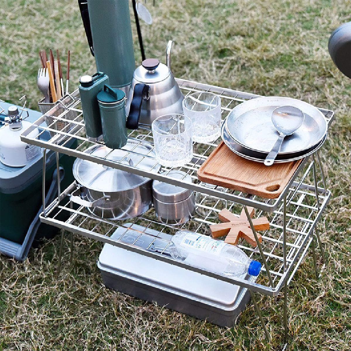 Campingmoon T-230A-2T Kệ Đôi Inox Để Đồ Dã Ngoại