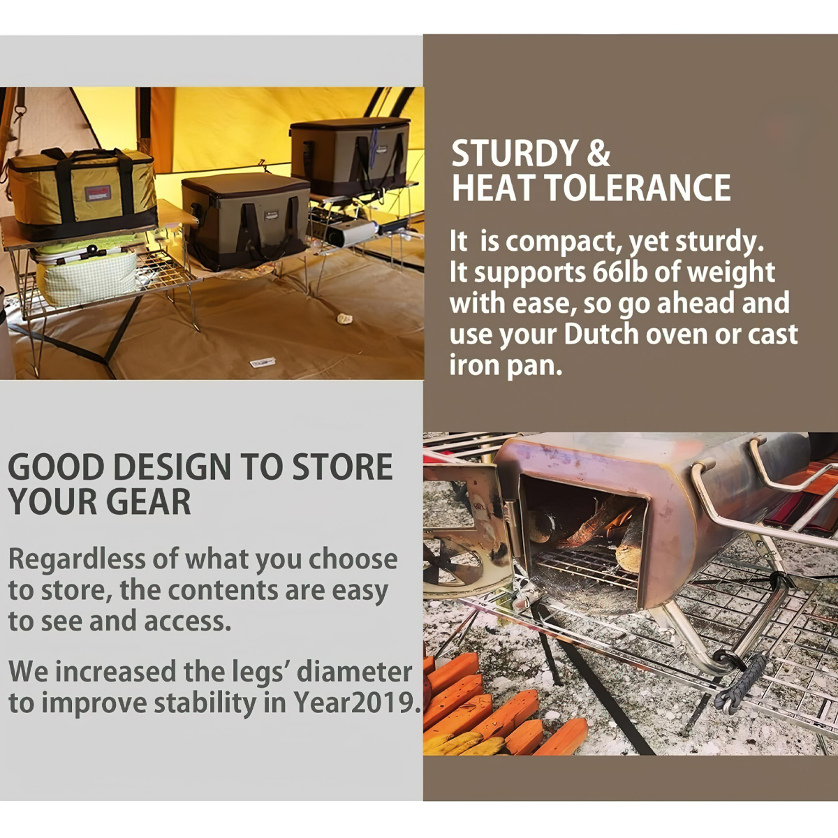 Campingmoon T-230A-2T Kệ Đôi Inox Để Đồ Dã Ngoại