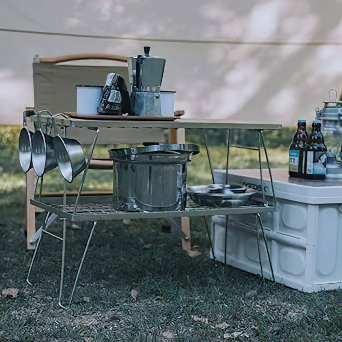 Campingmoon T-230A-2T Kệ Đôi Inox Để Đồ Dã Ngoại