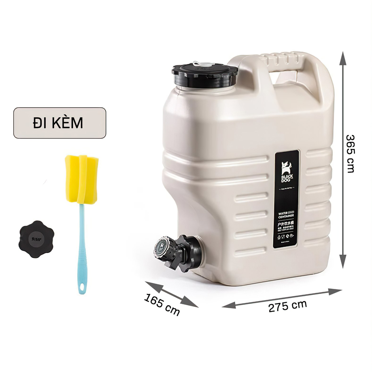 Can Đựng Nước Cắm Traị Du Lịch Có Vòi 12L Blackdog Pe Water Bucket