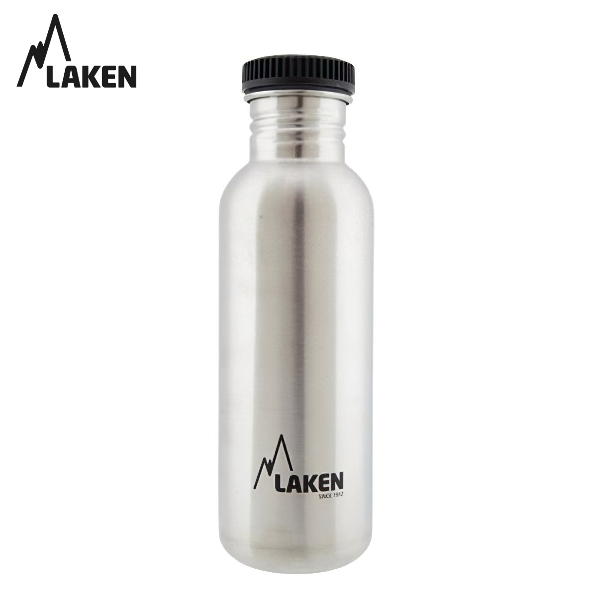 Chai Nước Inox Cắm Trại Laken Basic Steel 0.75L Nắp Nhựa