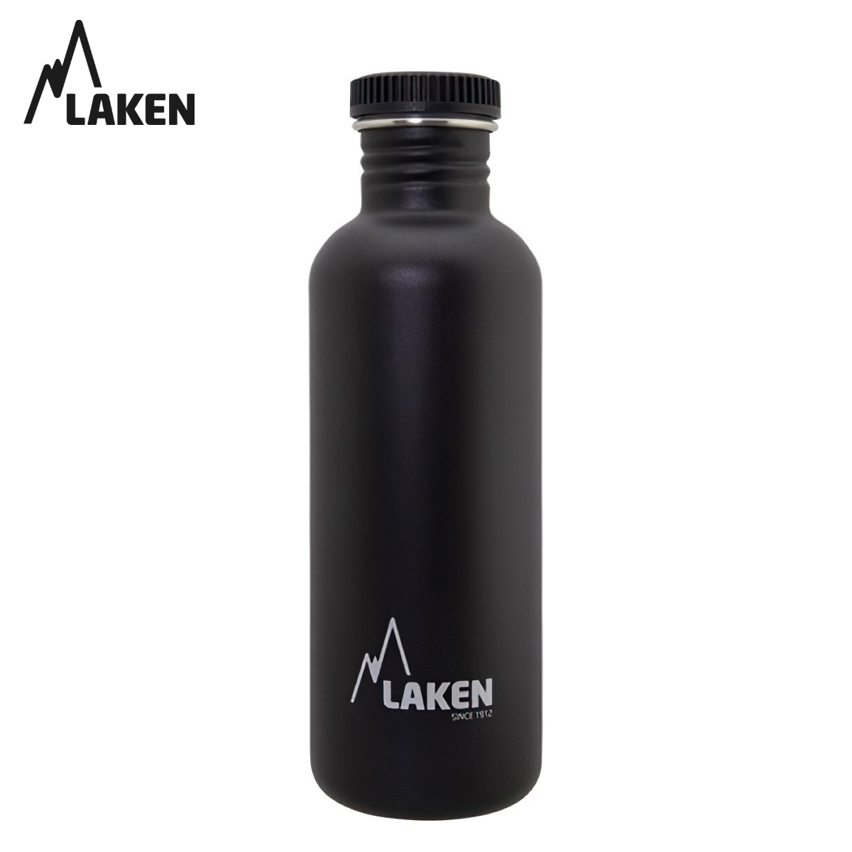 Chai Nước Inox Cắm Trại Laken Basic Steel 1L Nắp Nhựa