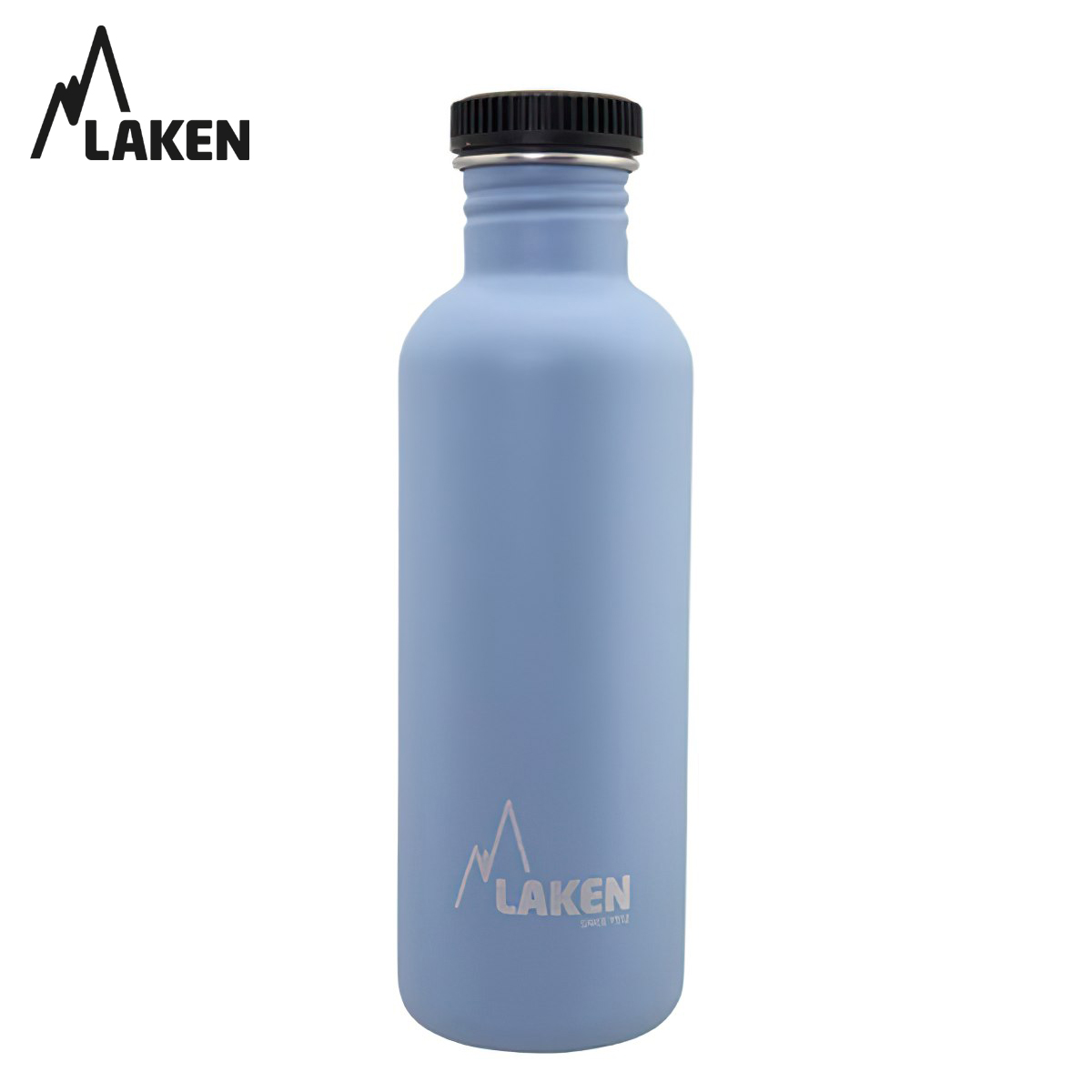 Chai Nước Inox Cắm Trại Laken Basic Steel 1L Nắp Nhựa