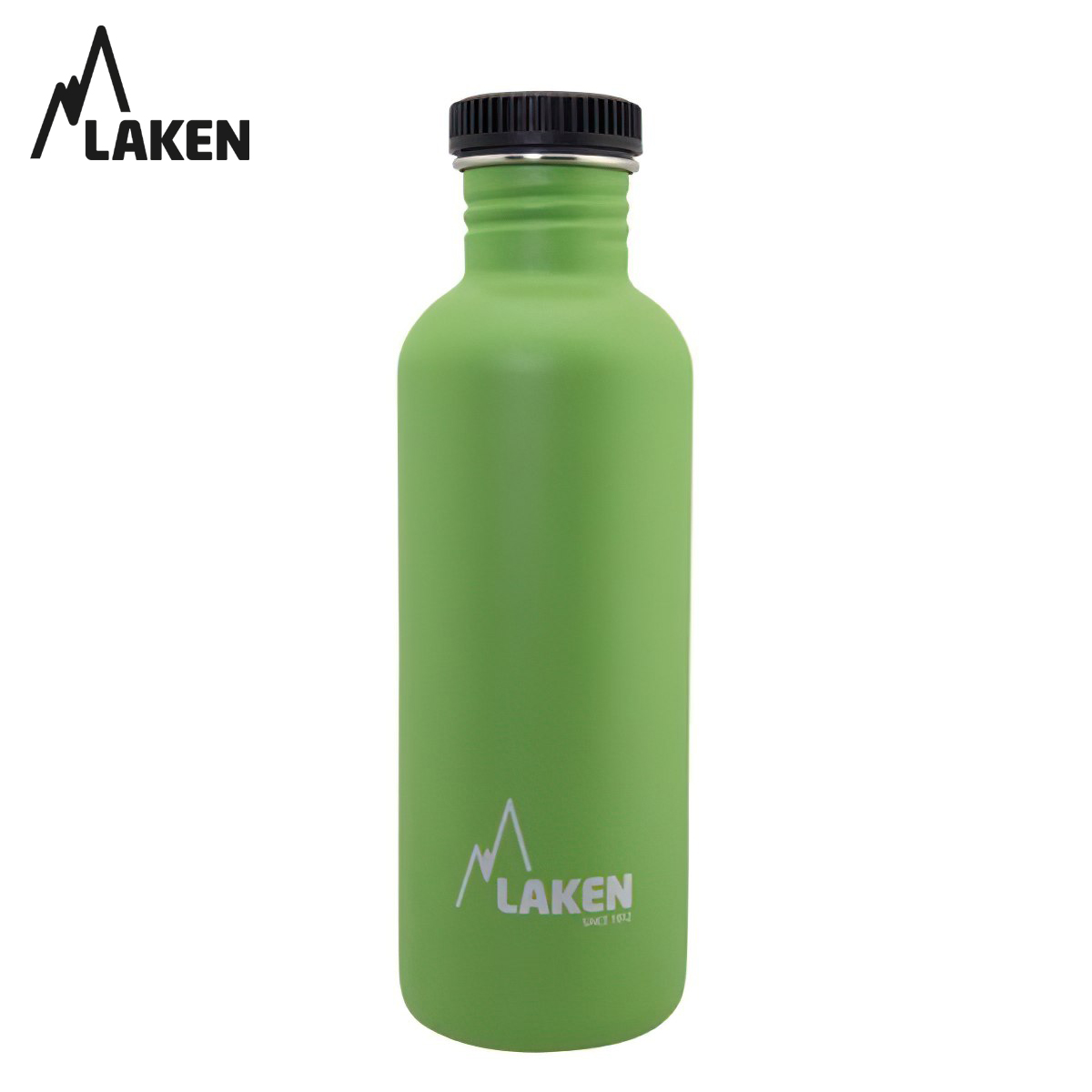 Chai Nước Inox Cắm Trại Laken Basic Steel 1L Nắp Nhựa