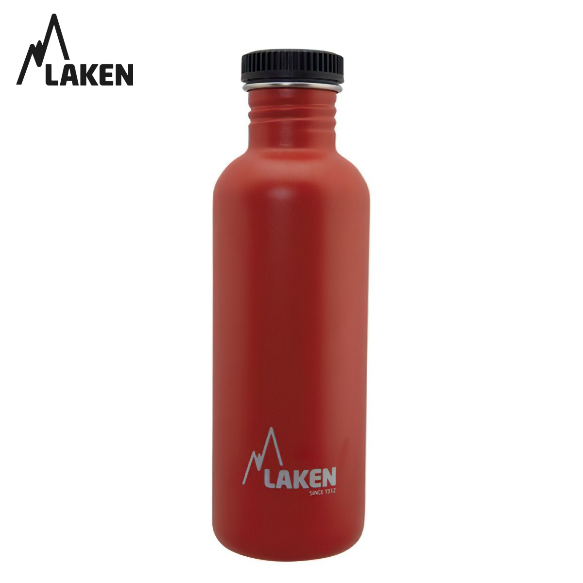 Chai Nước Inox Cắm Trại Laken Basic Steel 1L Nắp Nhựa