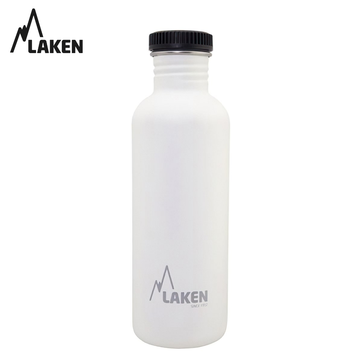 Chai Nước Inox Cắm Trại Laken Basic Steel 1L Nắp Nhựa