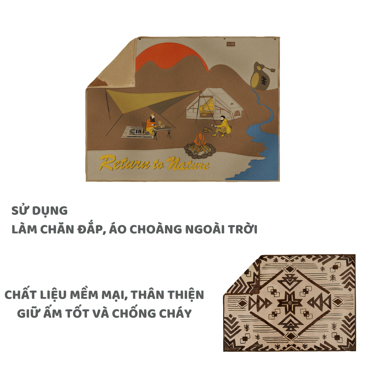 NatureHike CNH22JU017 Chăn chống cháy cắm trại dã ngoại