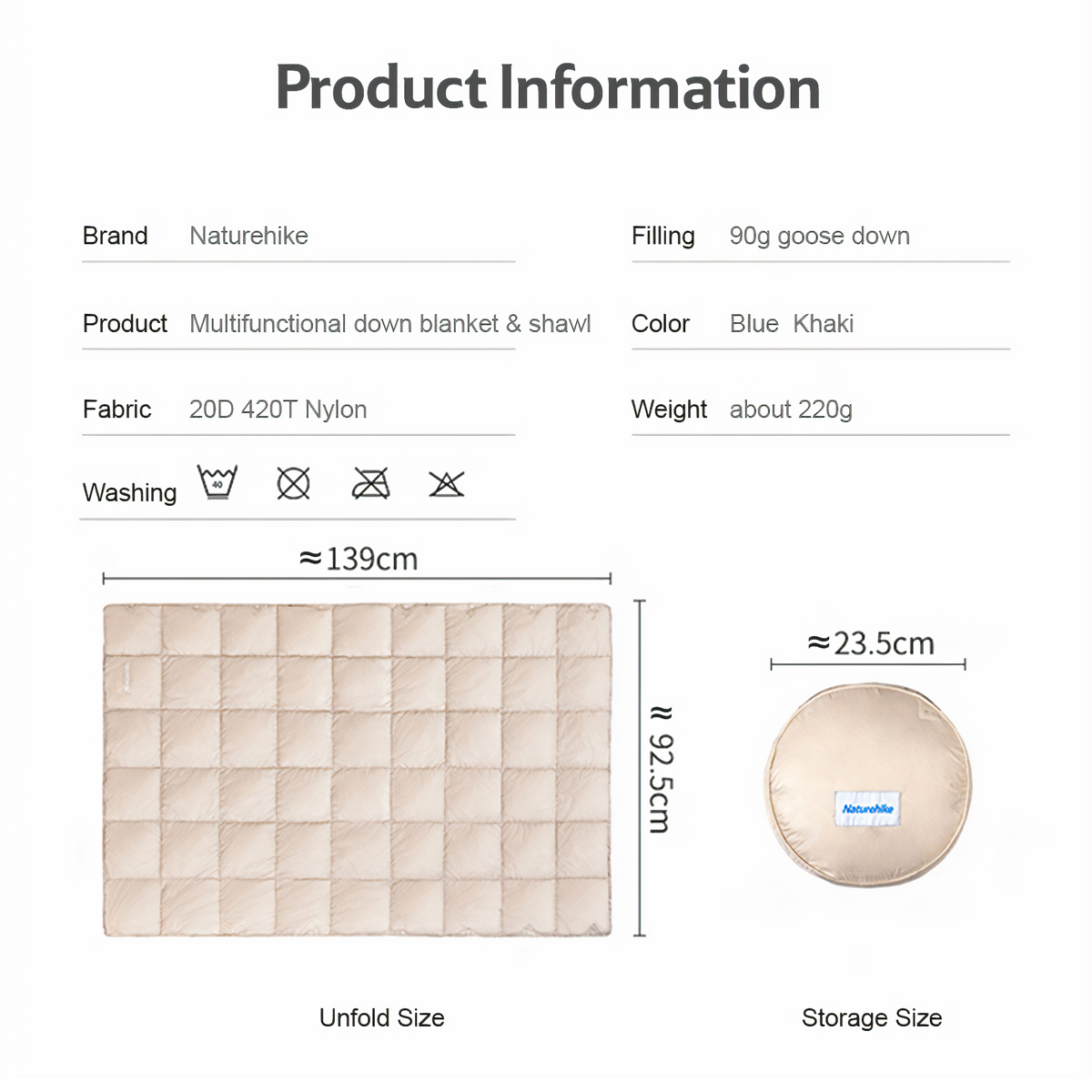 Naturehike NH19LY010 Chăn Lông Ngỗng Mang Đi Du Lịch – Cắm Trại