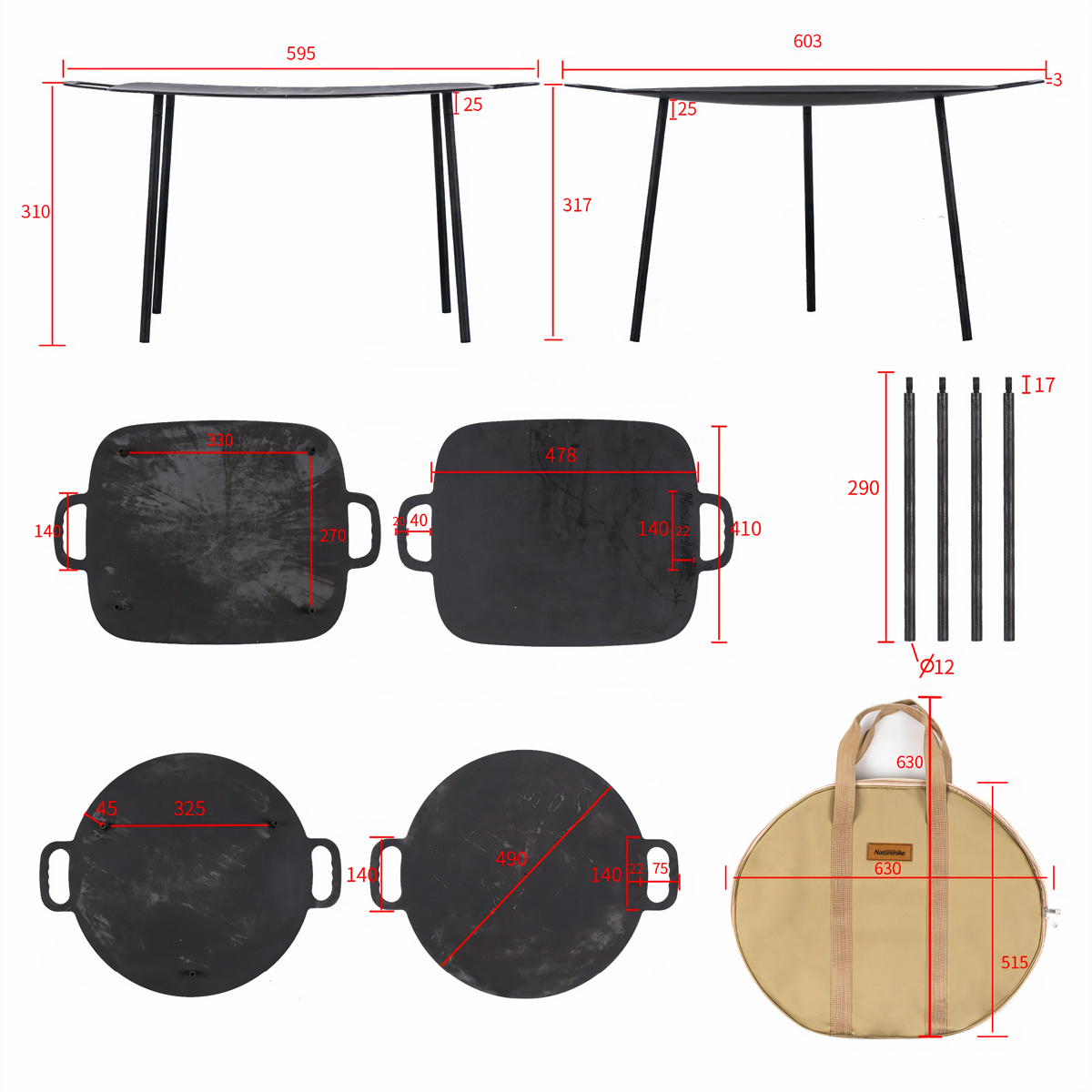 Chảo Nấu Ăn Cắm Trại Ngoài Trời Lắp Ghép Naturehike