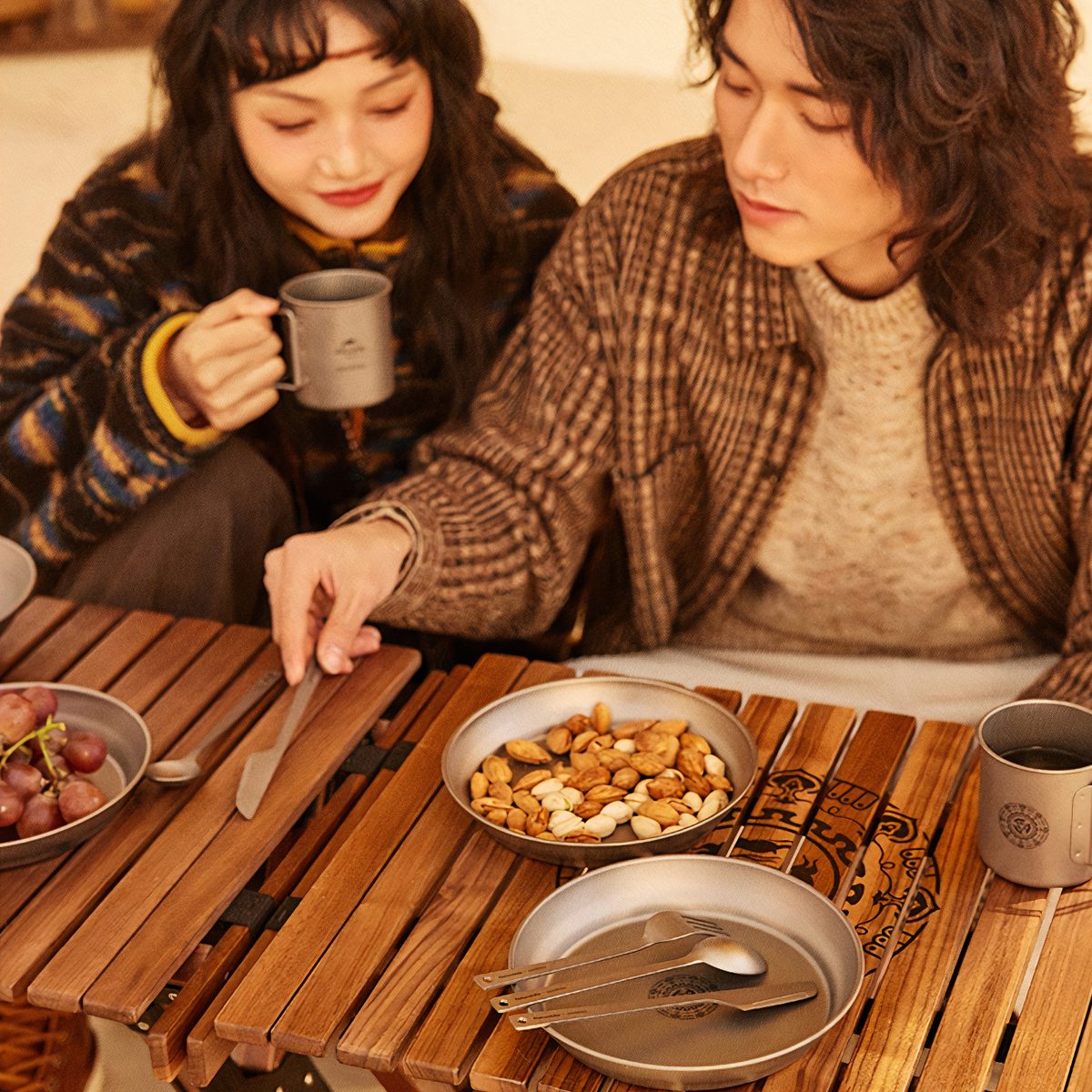 Naturehike Bát Đĩa Cắm Trại Du Lịch TITANIUM – BST Đôn Hoàng