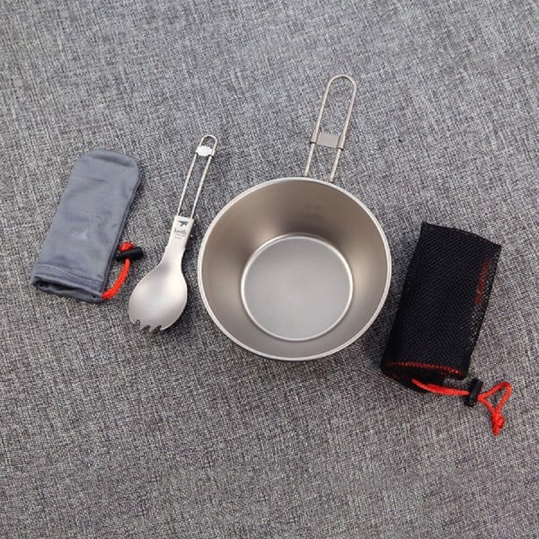 Chén Dã Ngoại Keith Titanium Bowl with Folding Handle
