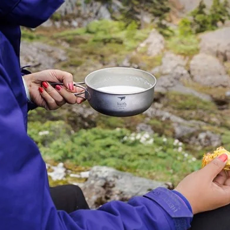 Chén Keith Titanium Bowl with Folding Handle