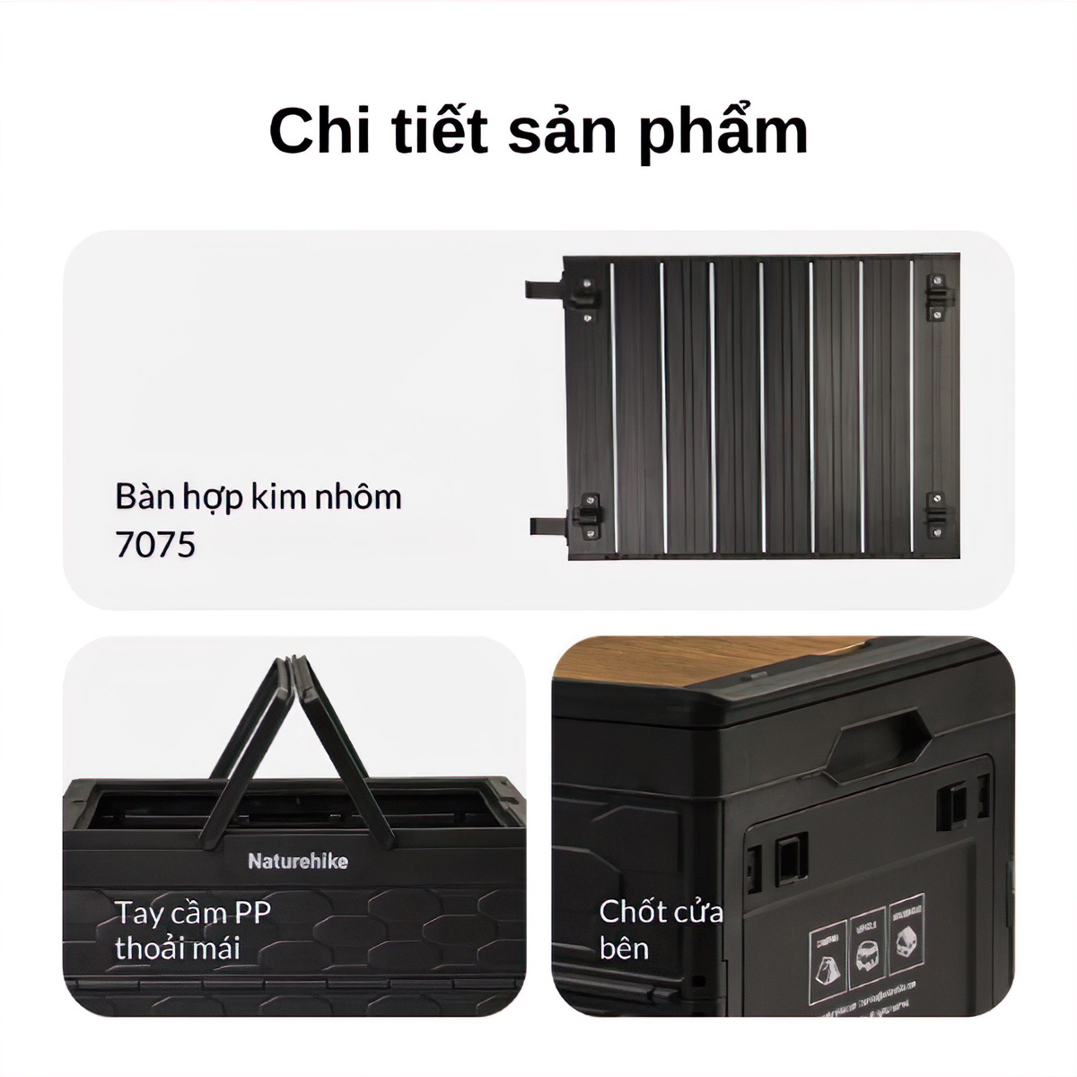 Naturehike Thùng Xếp Gọn Cắm Trại 50L Tích Hợp Bàn CNK2450XB018