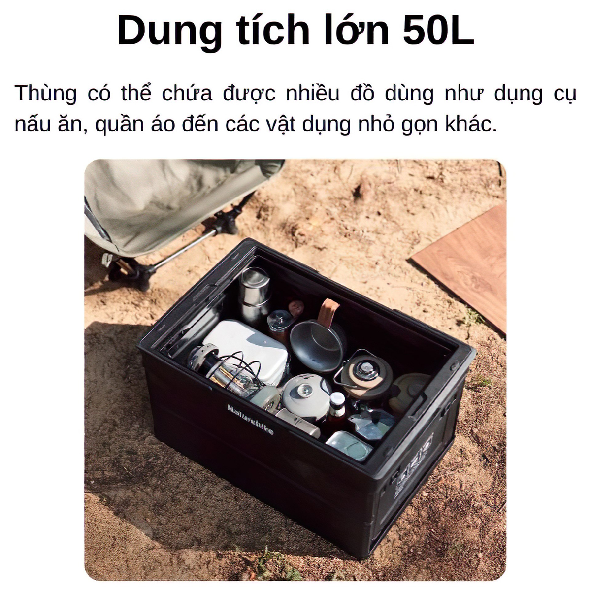 Naturehike Thùng Xếp Gọn Cắm Trại 50L Tích Hợp Bàn CNK2450XB018