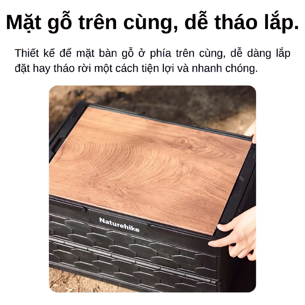 Naturehike Thùng Xếp Gọn Cắm Trại 50L Tích Hợp Bàn CNK2450XB018