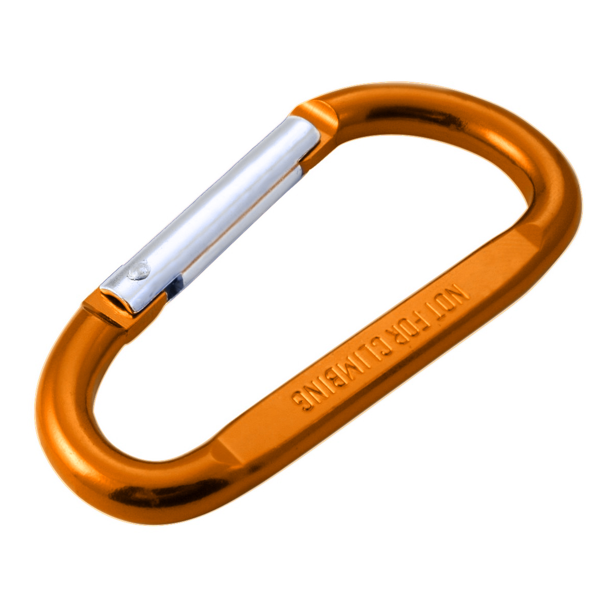 Móc khóa carabiner Coghlans 8mm màu cam vàng, chụp cận cảnh