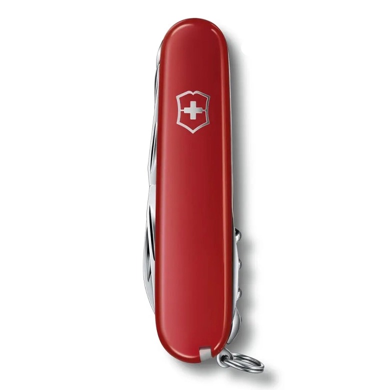 Dao đa năng Victorinox Huntsman đỏ gập gọn, chụp nghiêng