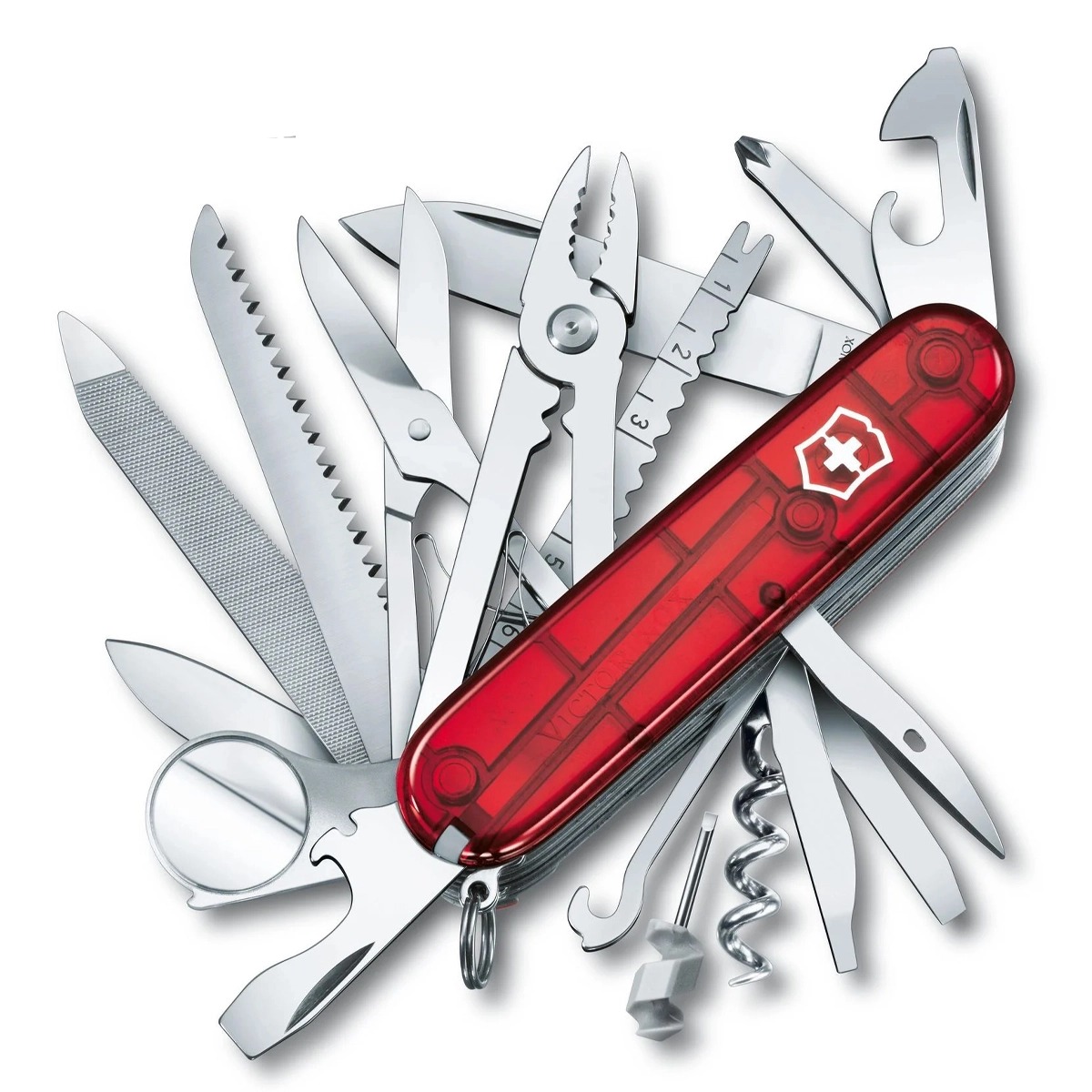 Victorinox Swiss Champ Dao Xếp Cắm Trại Đa Năng 91mm (Ruby)