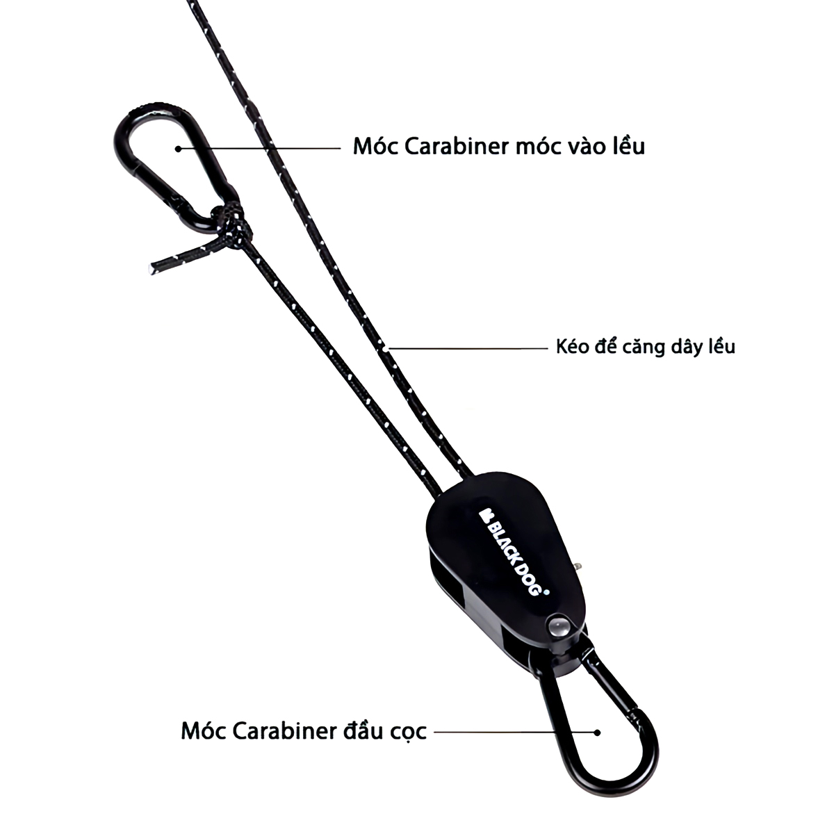 Blackdog Dây Căng Lều/ Tăng Chống Gió Cắm Trại CBD2300PJ014 (Tăng Chỉnh Bằng Ròng Rọc)