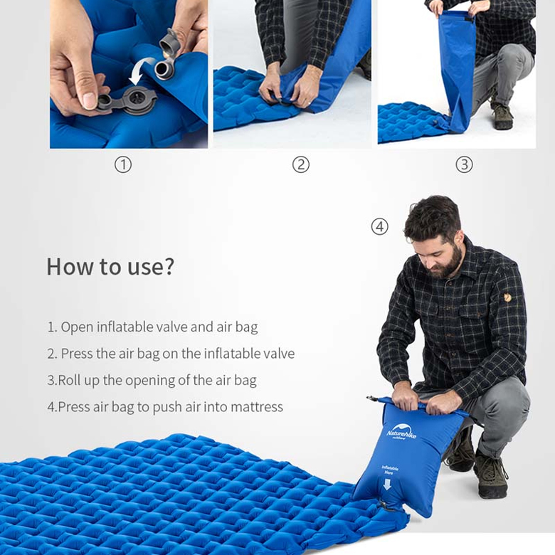 Naturehike Đệm Đôi Bơm Hơi Cắm Trại TPU Thickened Double Waterproof Inflatable Mattress