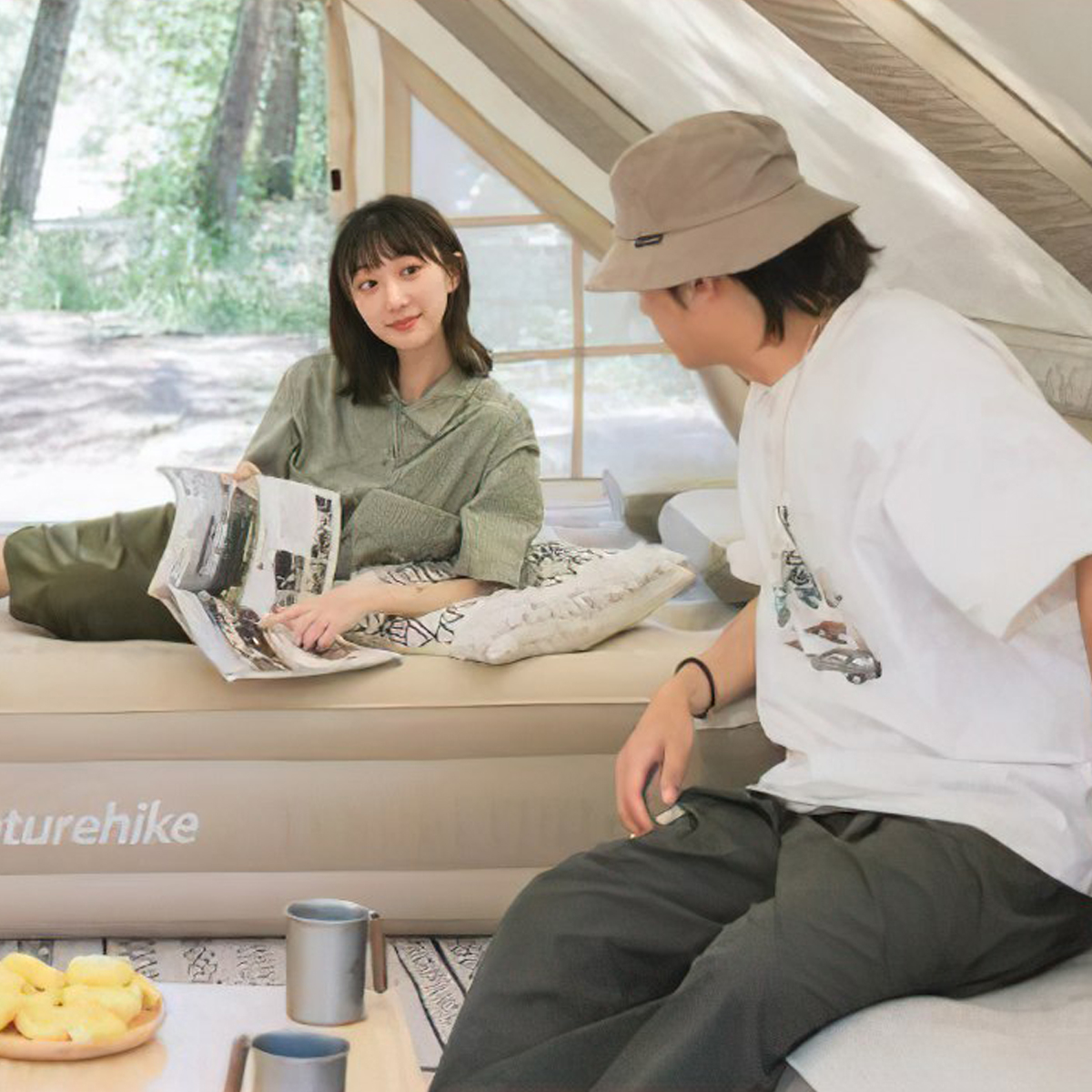 Naturehike NH22FCD04 Nệm Hơi Cắm Trại 35cm (Kèm Bơm)