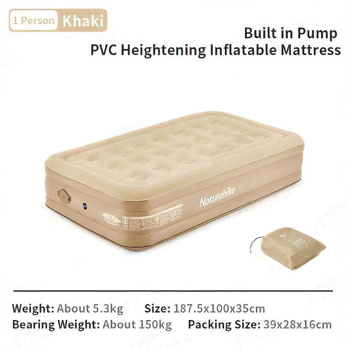 Naturehike NH22FCD04 Nệm Hơi Cắm Trại 35cm (Kèm Bơm)