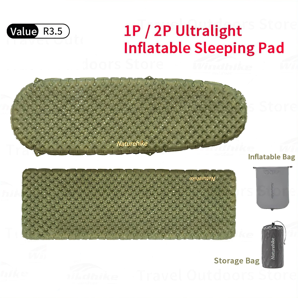Naturehike CNH22DZ018 Đệm Ngủ Siêu Nhẹ R3.5 Ultra Light Sleeping Pad