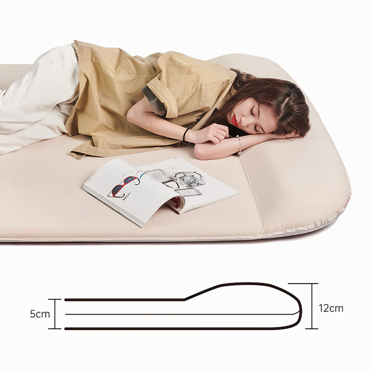 Đệm Tự Bơm Hơi Kèm Gối Cắm Trại Blackdog Thicken Sponge Self Inflatable Sleeping Pad With Pillow