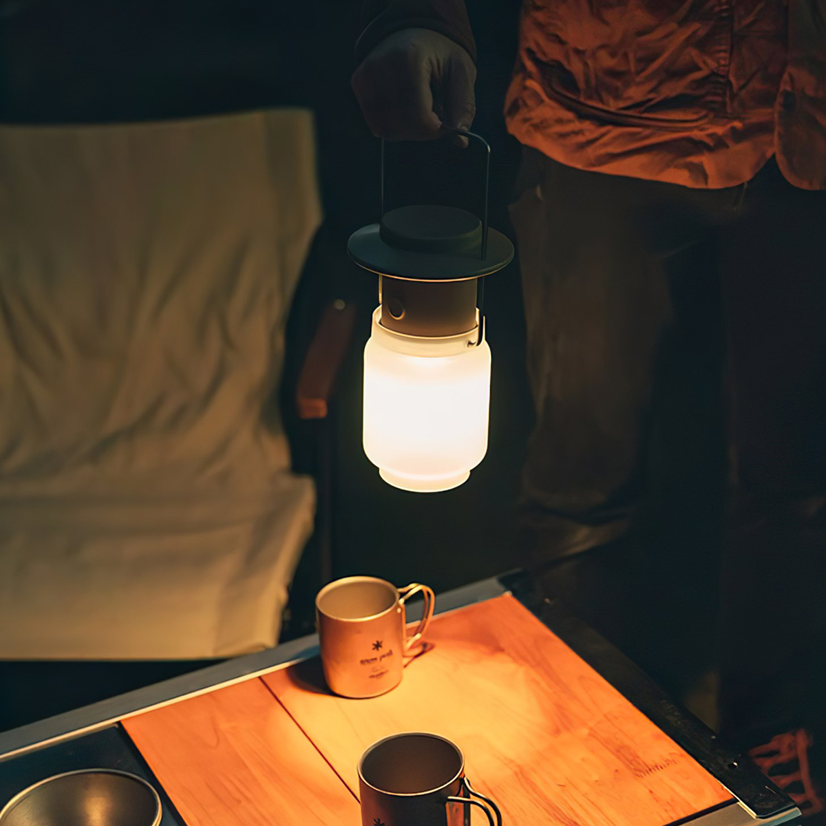 Đèn Cắm Trại Du Lịch Snowpeak Home&Camp Lantern Khaki