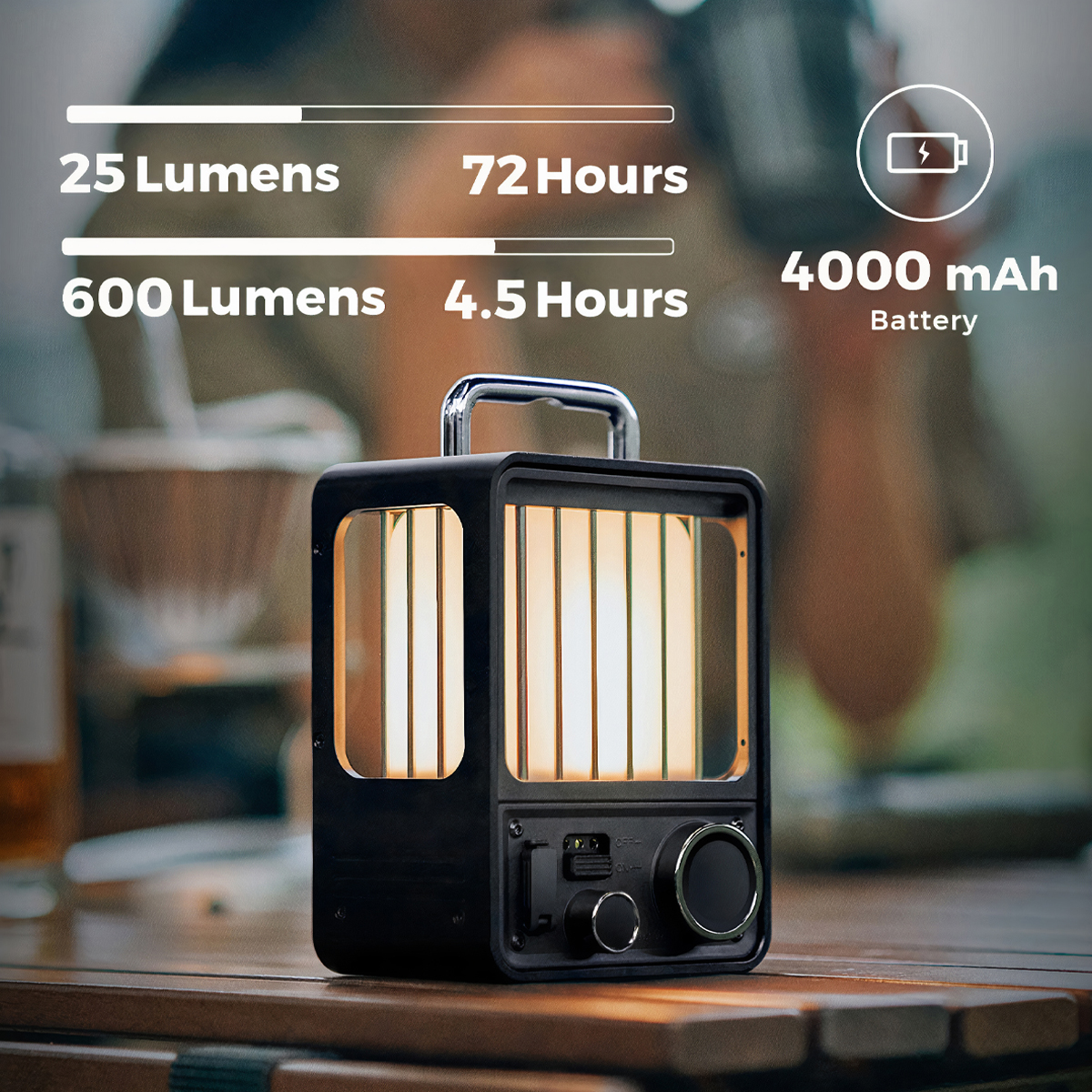 Flextail VILLA LANTERN Đèn Dã Ngoại Sạc -Vintage LED Rechargeable Camp Lantern