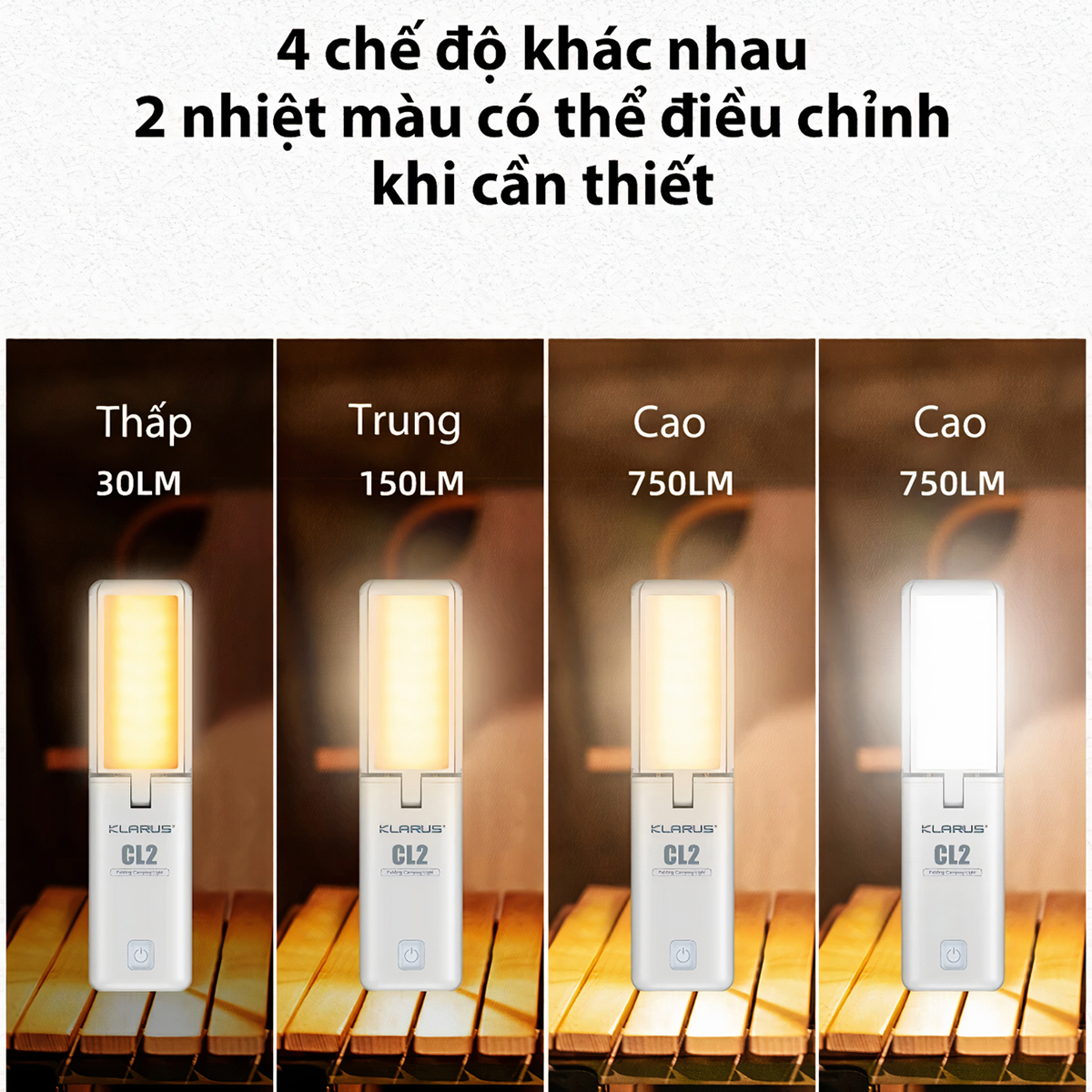 KLARUS CL2 Đèn cắm trại sáng 750 lumen