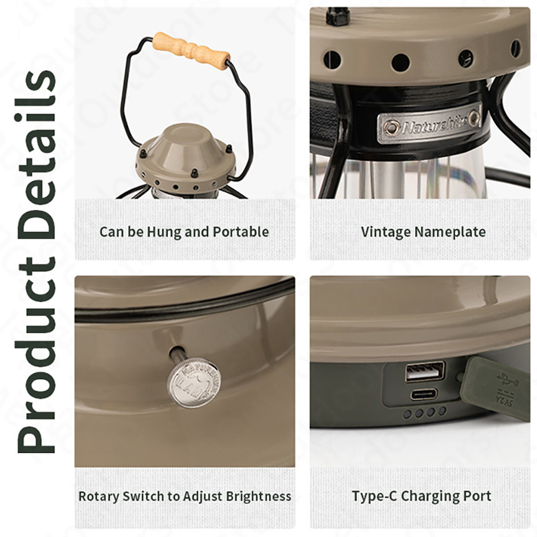 Naturehike NH21ZM010 Đèn Led Măng Xông Cắm Trại Portable Hand Lamp