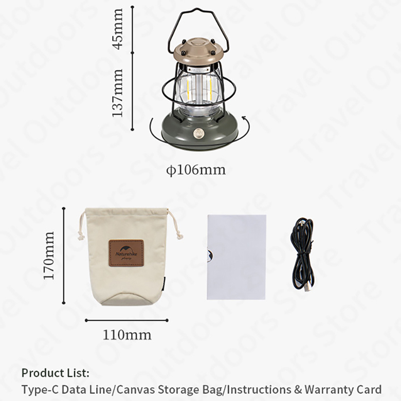 Naturehike NH21ZM010 Đèn Led Măng Xông Cắm Trại Portable Hand Lamp