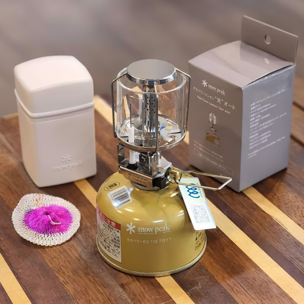 Snowpeak Đèn Măng Xông Sài Gas Cắm Trại Du Lịch Gigapower Lantern Auto