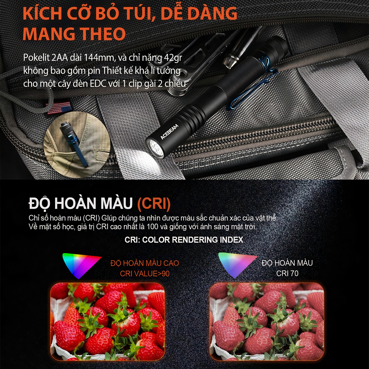 ACEBEAM Đèn pin POKELIT 2 AA