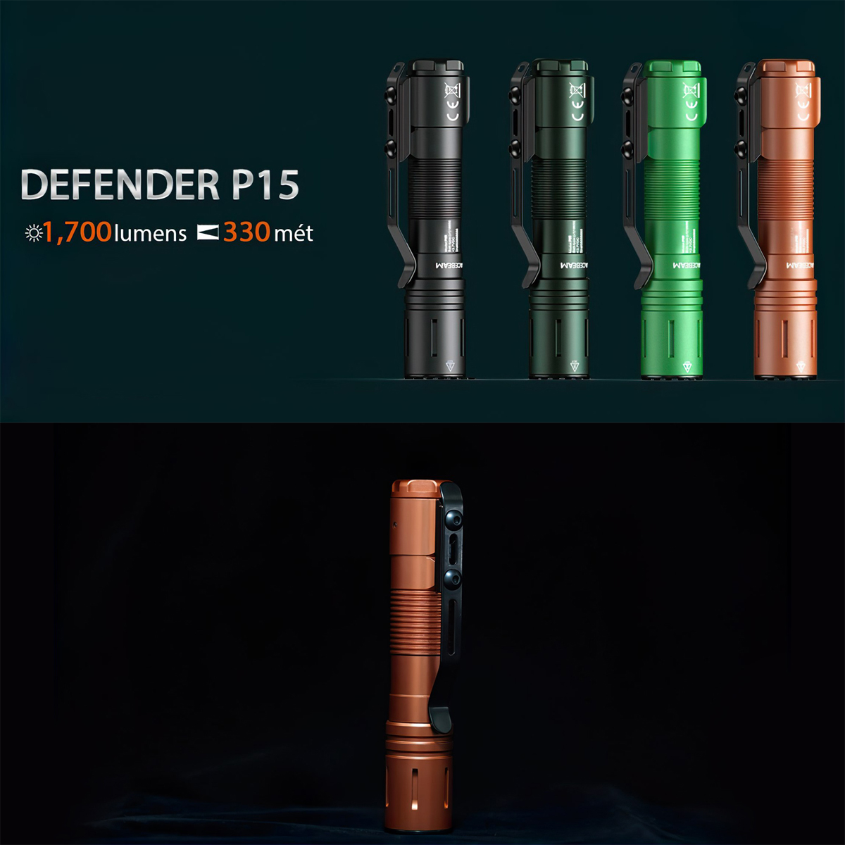 Đèn Pin Cắm Trại Du Lịch ACEBEAM P15 LED LUMINUS SFT40 Độ Sáng 1700 Lumen Chiếu Xa 330M