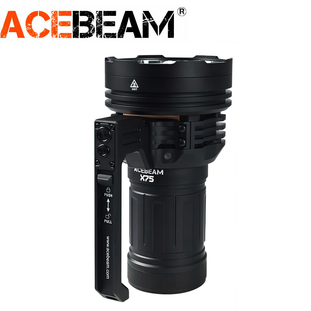 Đèn pin Cắm Trại Du Lịch ACEBEAM X75 độ sáng 80.000 lumen chiếu xa 1150 mét cổng sạc USB C kiêm Power Bank