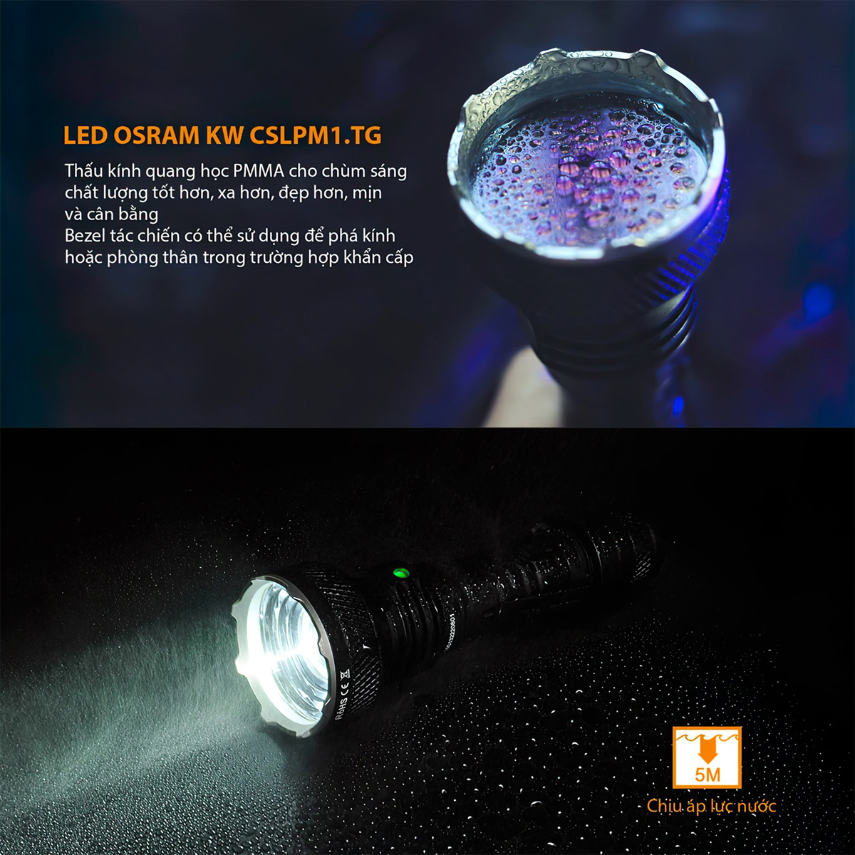 Đèn Pin Cắm Trại Du Lịch Chiếu Xa ACEBEAM L18 Độ Sáng 1500 Lumen Chiếu Xa 1000M