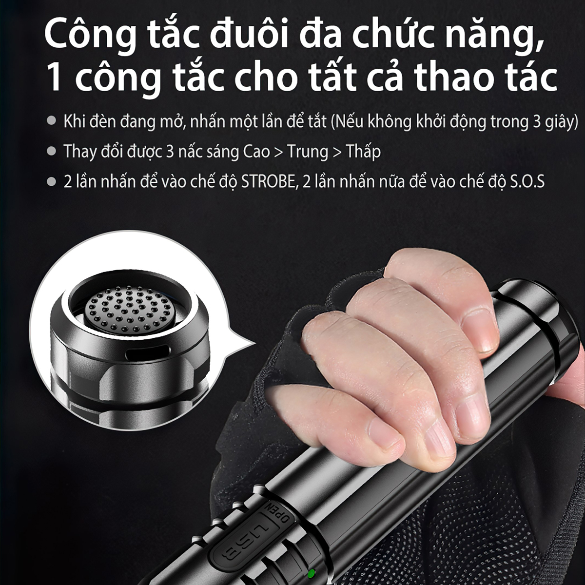 KLARUS EC20 Đèn pin Cắm Trại Du Lịch sáng 1100 lumen chiếu xa 200m pin 21700 4000mAh sạc USB C kiêm power bank