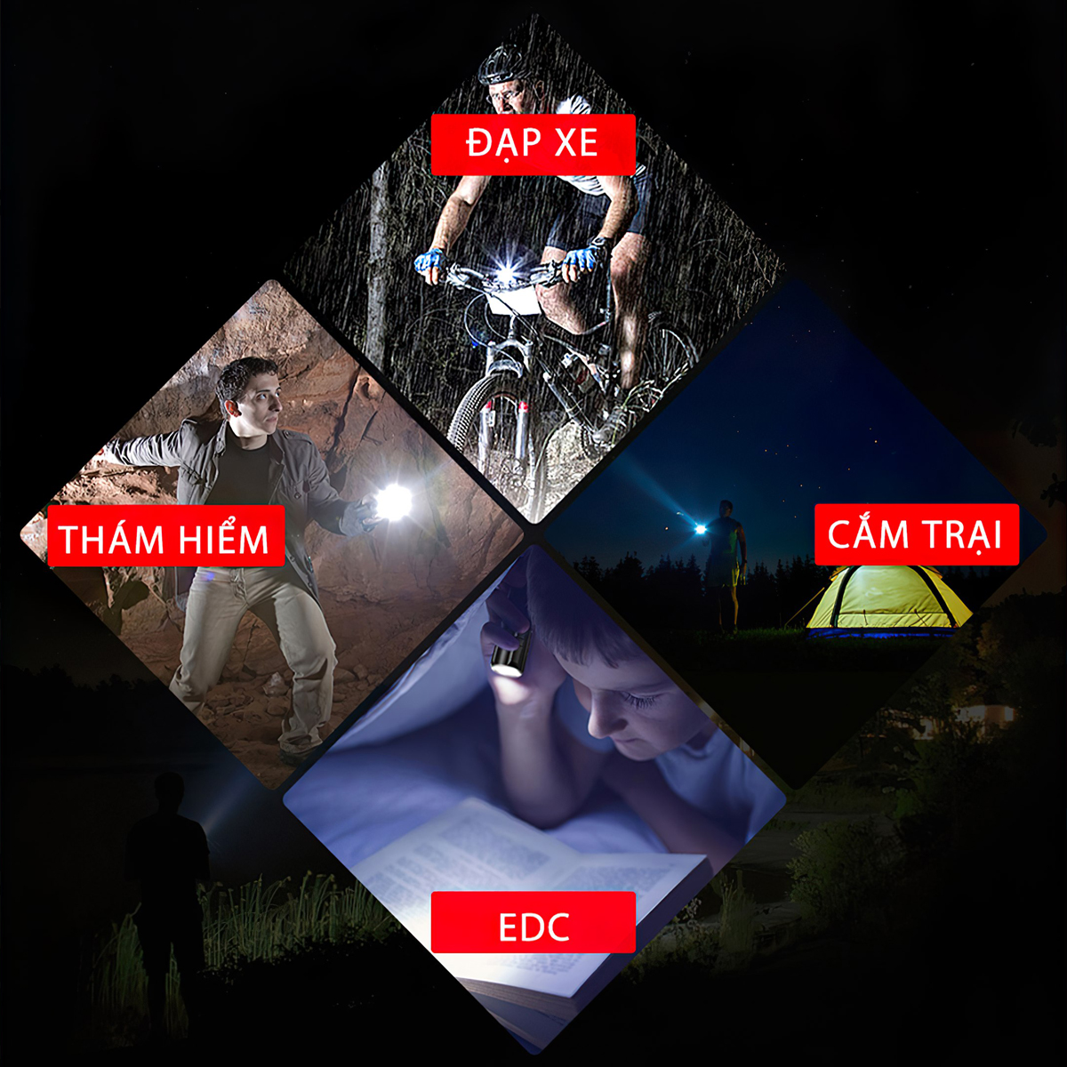 KLARUS EC20 Đèn pin Cắm Trại Du Lịch sáng 1100 lumen chiếu xa 200m pin 21700 4000mAh sạc USB C kiêm power bank