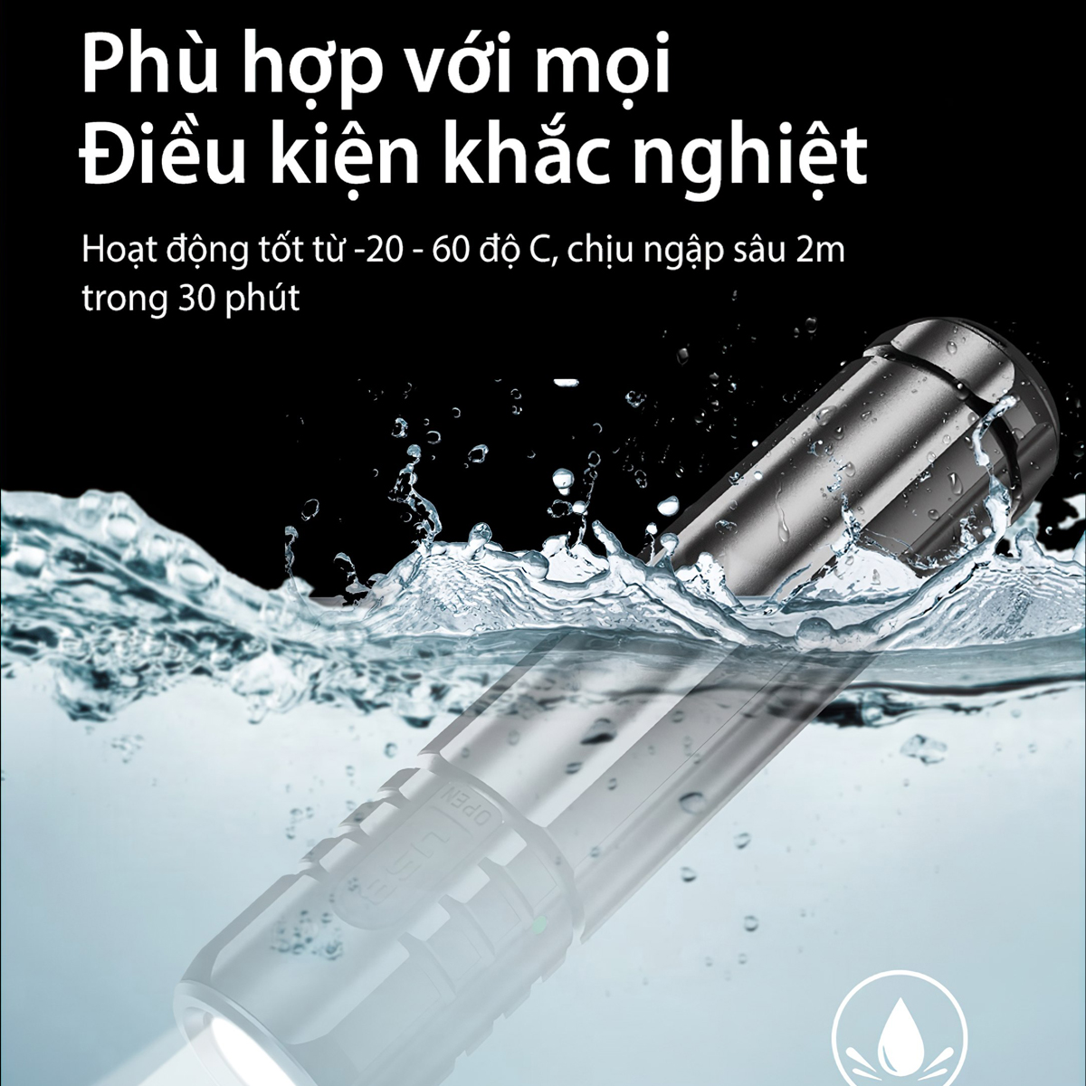 KLARUS EC20 Đèn pin Cắm Trại Du Lịch sáng 1100 lumen chiếu xa 200m pin 21700 4000mAh sạc USB C kiêm power bank