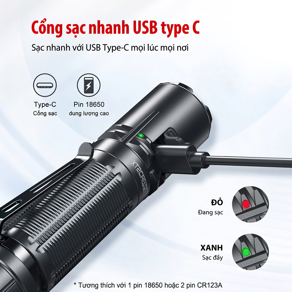 Đèn Pin Cắm Trại Du Lịch Phản Ứng Nhanh KLARUS XT2CR PRO Độ Sáng 2100 Lumen Chiếu Xa 240M