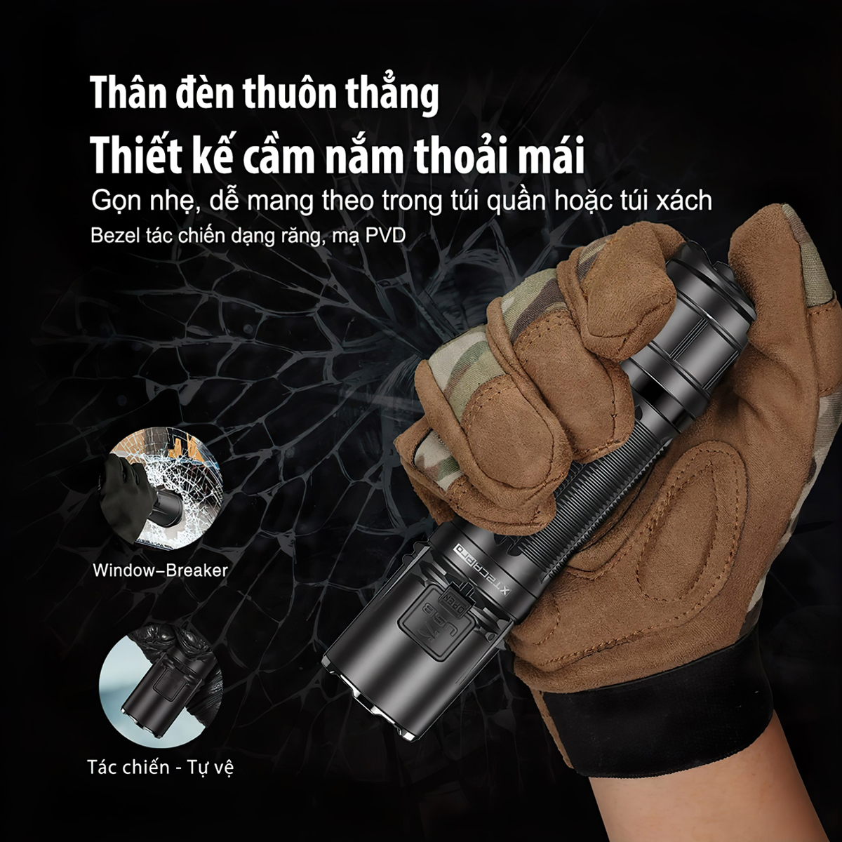 Đèn Pin Cắm Trại Du Lịch Phản Ứng Nhanh KLARUS XT2CR PRO Độ Sáng 2100 Lumen Chiếu Xa 240M