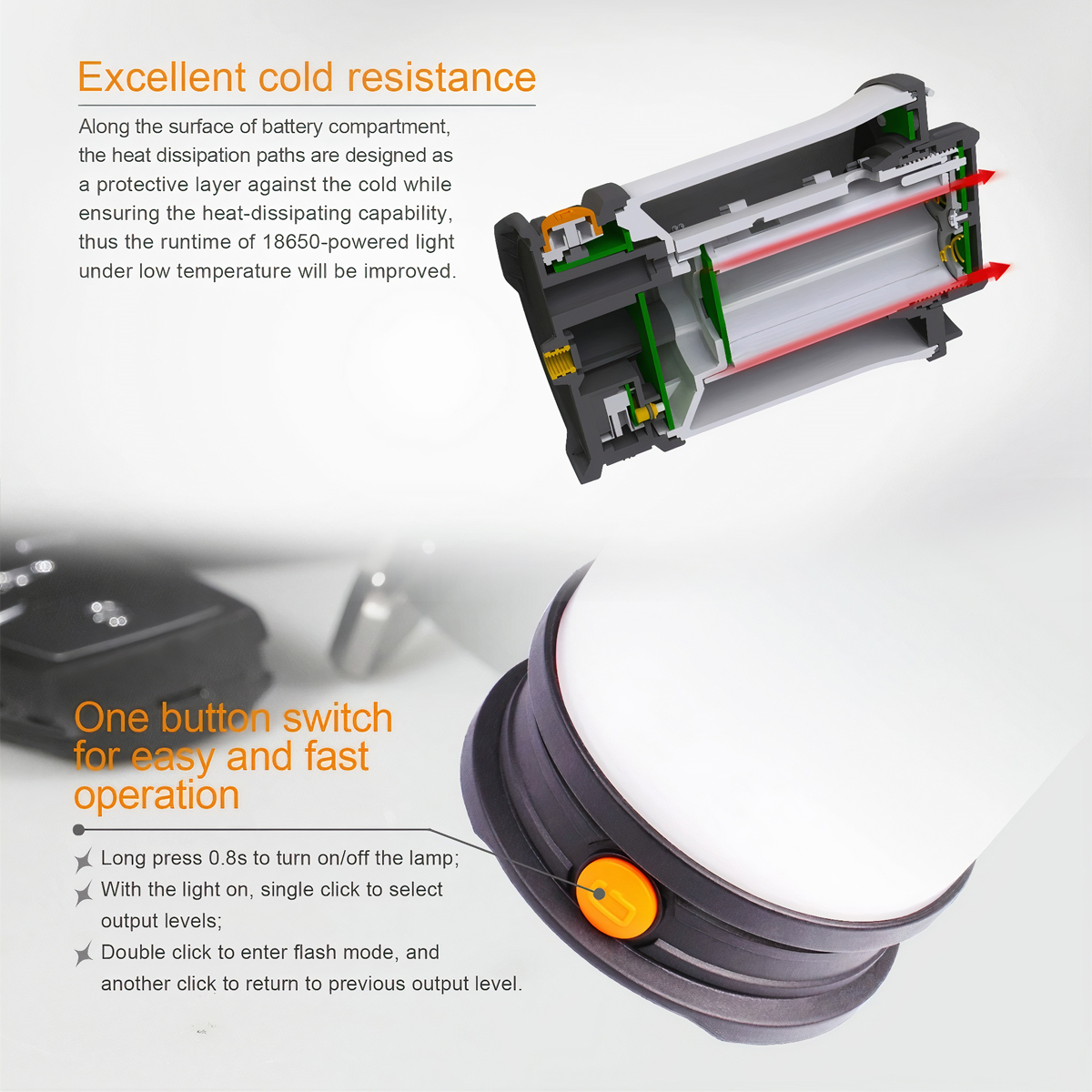 Fenix CL30R Đèn Pin Cắm Trại Sáng 650 lumen